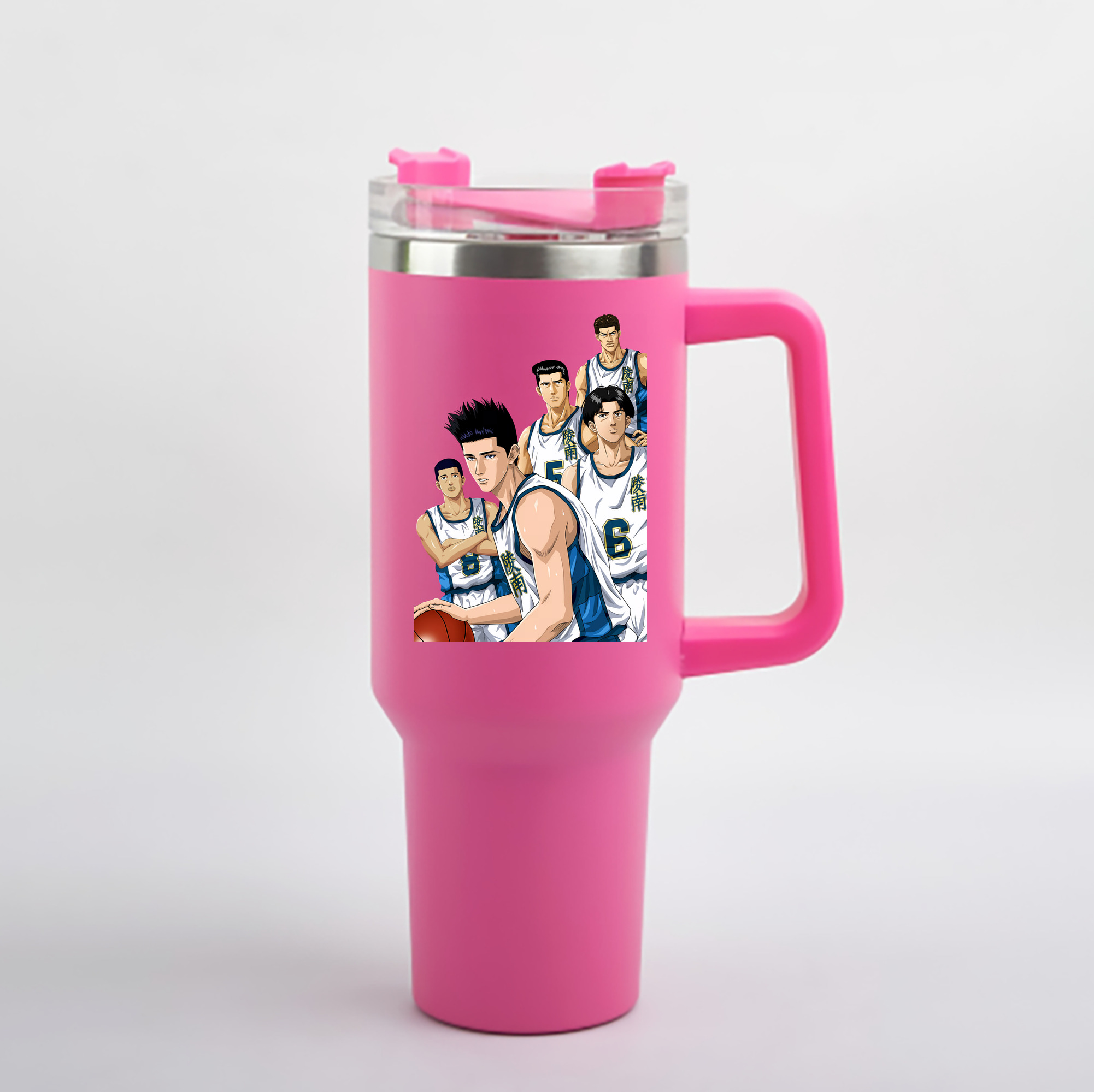 （画像用） SLAM DUNK／スラムダンク 1200mL車用タンブラー - クリスタルステッカー（プラスチックストロー付き）